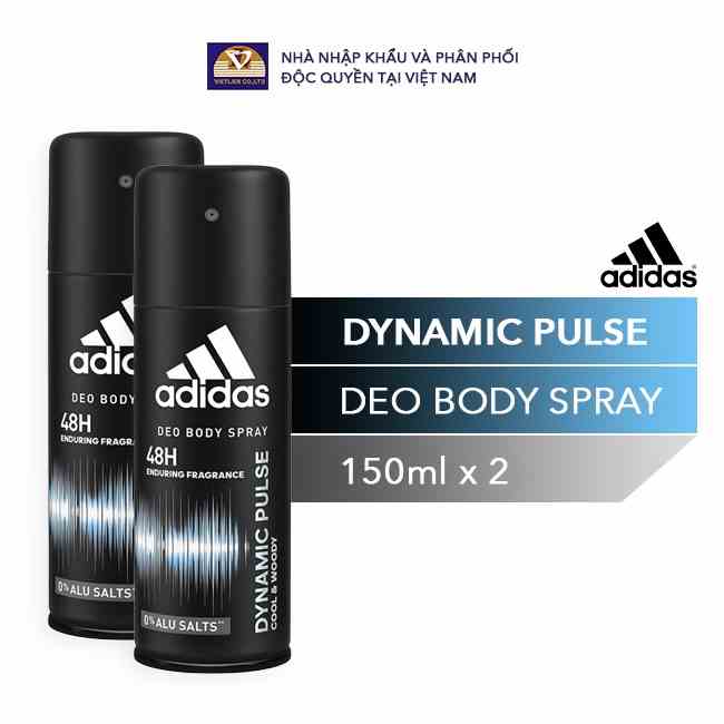 [Mã BMLTB35 giảm đến 35K đơn 99K] Combo 2 chai : Xịt Khử Mùi Toàn Thân Nam Adidas - Dynamic Pulse - 150ml