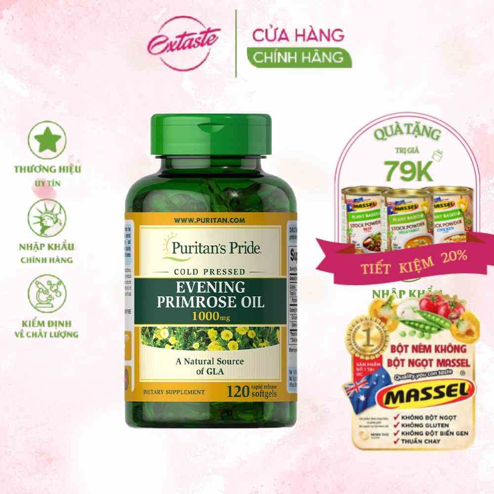 Tinh dầu hoa anh thảo Puritans Pride Evening Primrose Oil 1000MG 120 viên cân bằng hocmon nữ