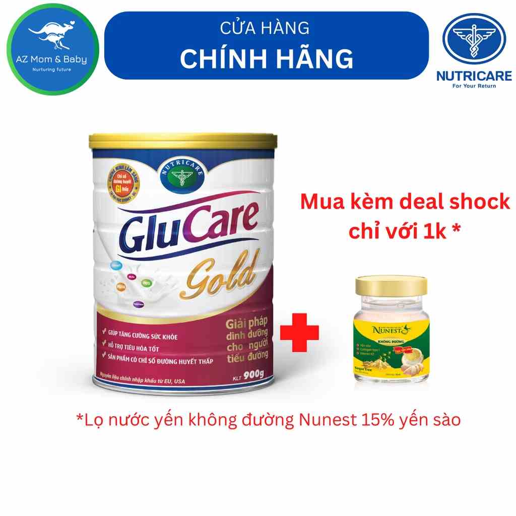 [Mã BMLTA35 giảm đến 35K đơn 99K] Sữa bột Nutricare Glucare Gold dinh dưỡng cho người tiểu đường (900g)