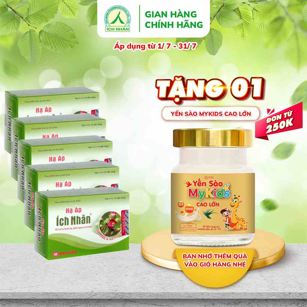 Combo 5 hộp viên uống Hạ Áp Ích Nhân tăng cường sức khoẻ, hạn chế tai biến - ổn định thành mạch