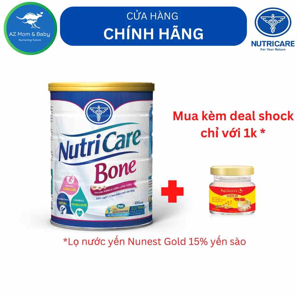 [Mã BMLTB35 giảm đến 35K đơn 99K] Sữa bột Nutricare Bone Mới phòng loãng xương cải thiện xương khớp (900g)