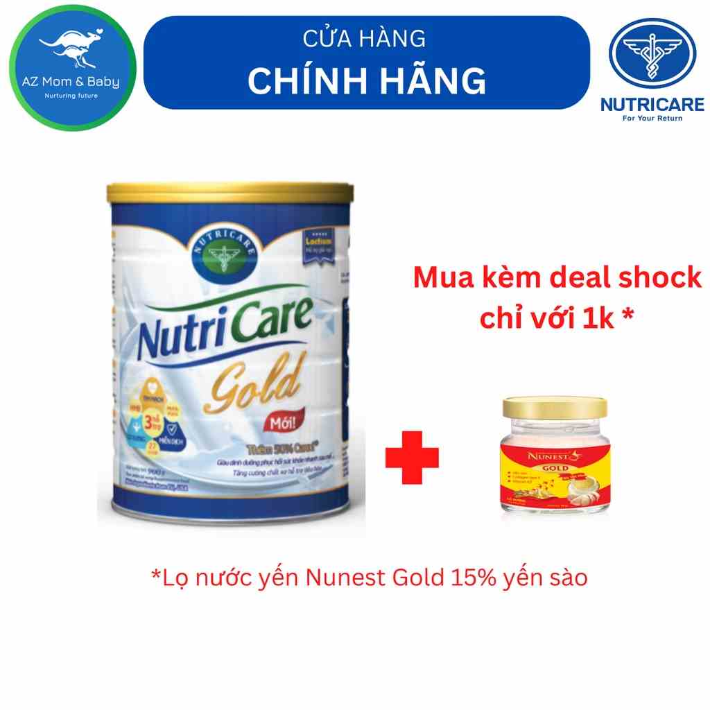 [Mã BMLTA35 giảm đến 35K đơn 99K] Sữa bột Nutricare Gold Mới phục hồi bồi bổ cơ thể (900g)