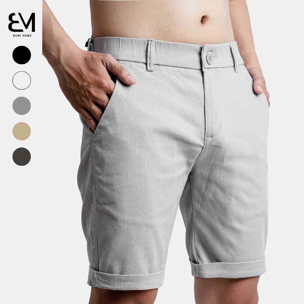 Quần short kaki cao cấp BAMI HOME vải mềm mịn form thoải mái dễ phối đồ QK03A