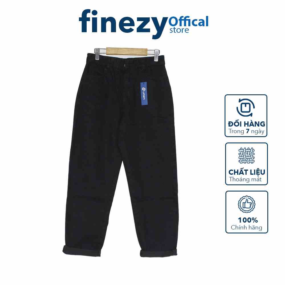 Quần jean baggy đen unisex nam nữ ống suông ống rộng hottrend phong cách thời trang Hàn Quốc Finezy