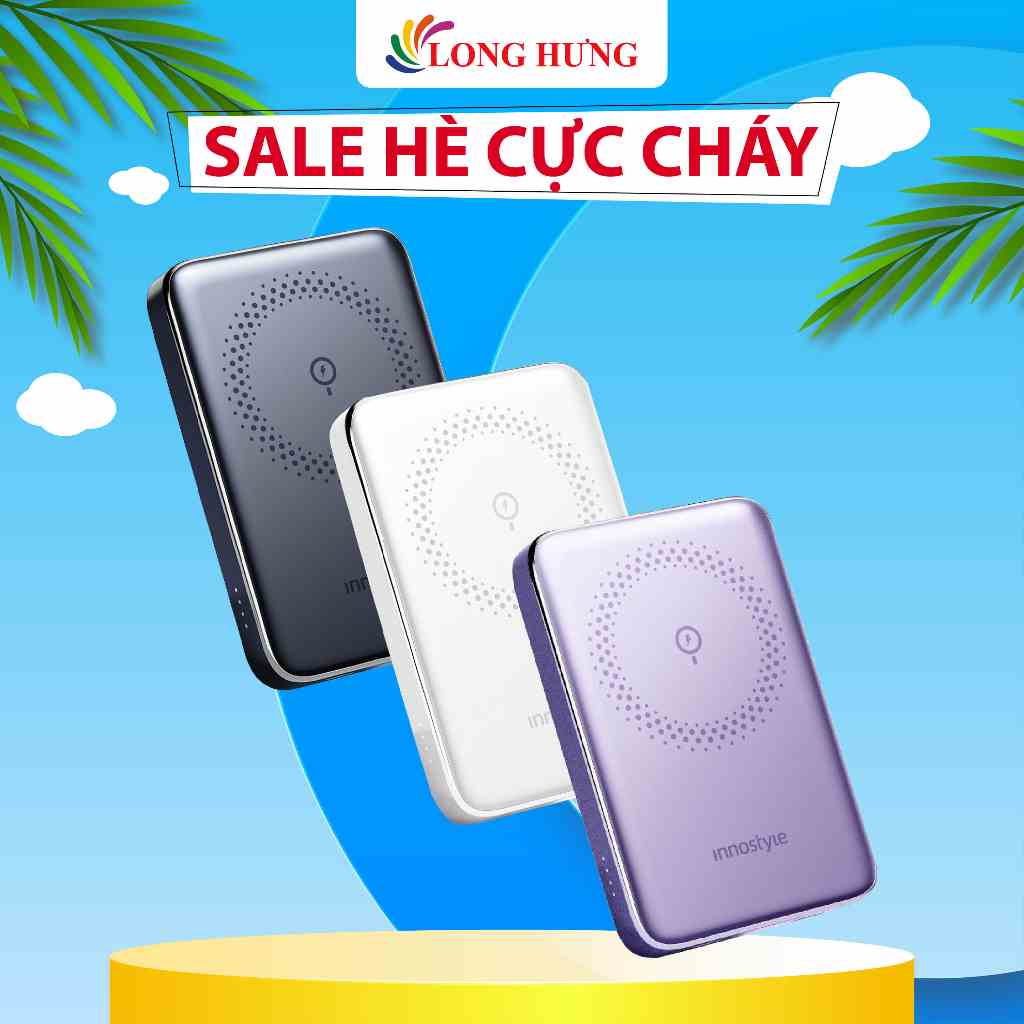 Sạc dự phòng không dây từ tính Innostyle PowerMag Slim PD QC3.0 10000mAh IM20PD - Hàng chính hãng