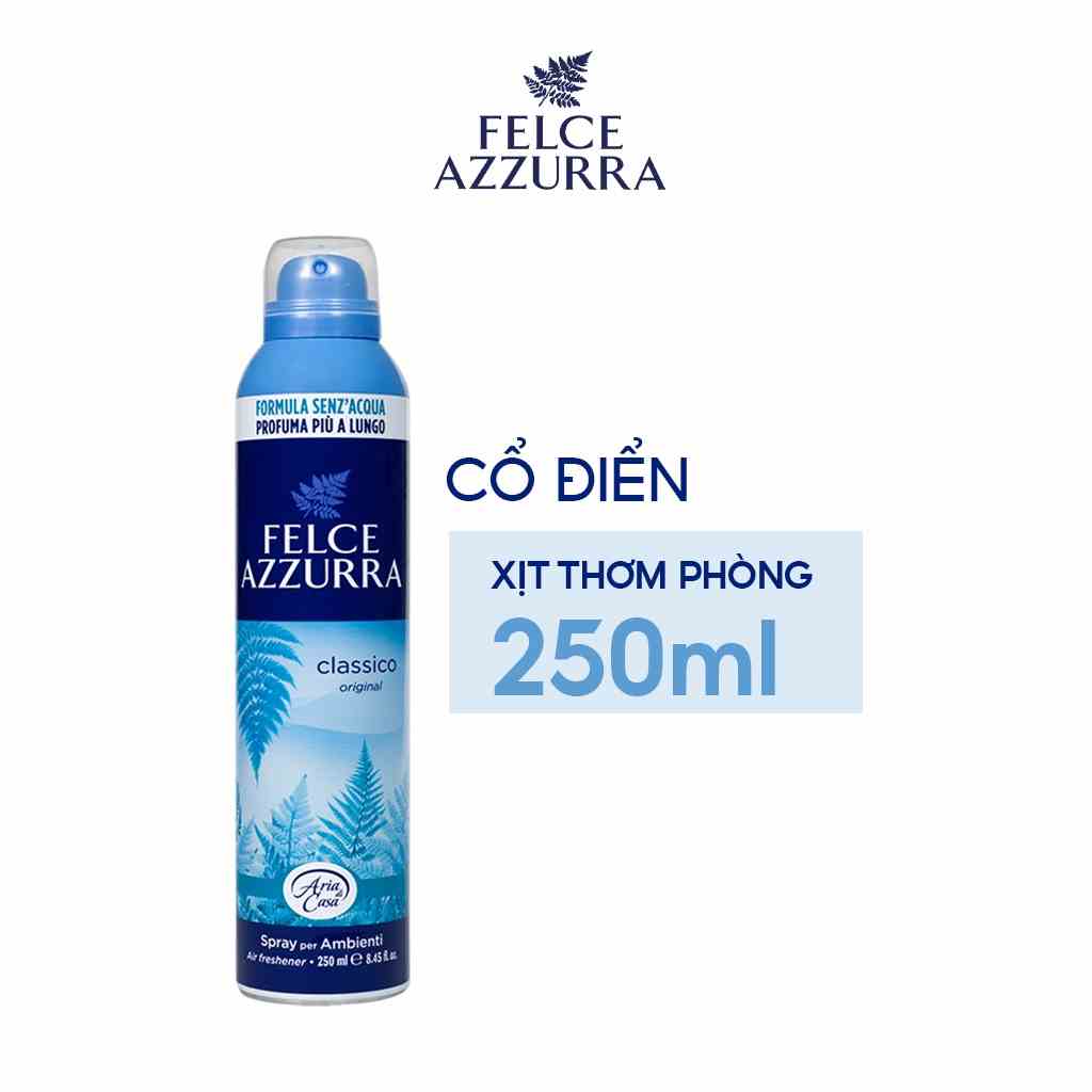 Xịt Phòng Felce Azzurra Hương Nước Hoa Cổ Điển Ý, Chiết Xuất Oải Hương & Cỏ Sả Thư Giãn 250ML - 8001280032004