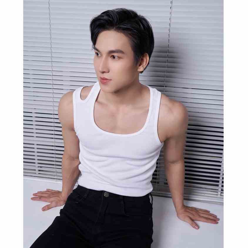 Áo Thun Ba Lỗ Tank Top Nam Khoét Vai Cổ Vuông Nhiều Màu Cotton Gân Thương Hiệu Mr Twins