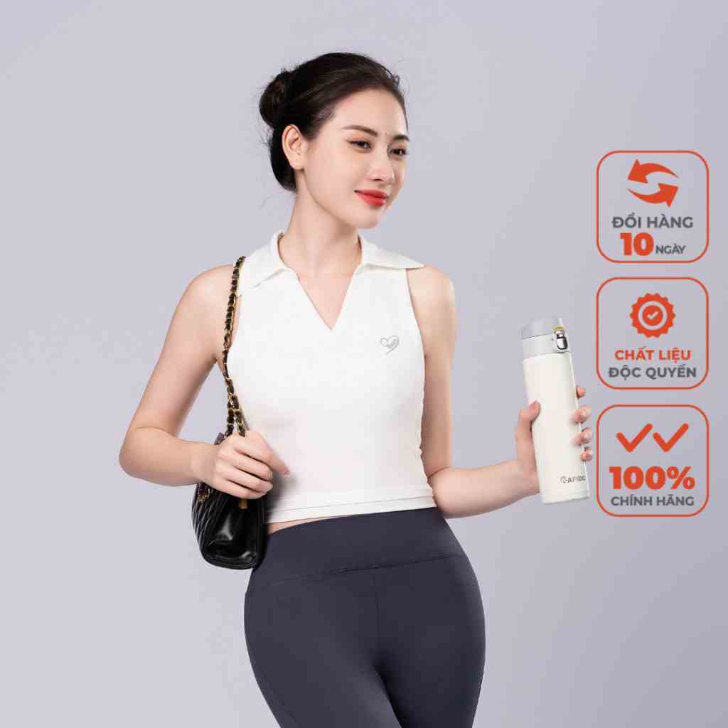 [Mã BMLTB35 giảm đến 35K đơn 99K] Áo Croptop Thể Thao Cổ Đức Kèm Đệm Mút Cao Cấp Livan Sport