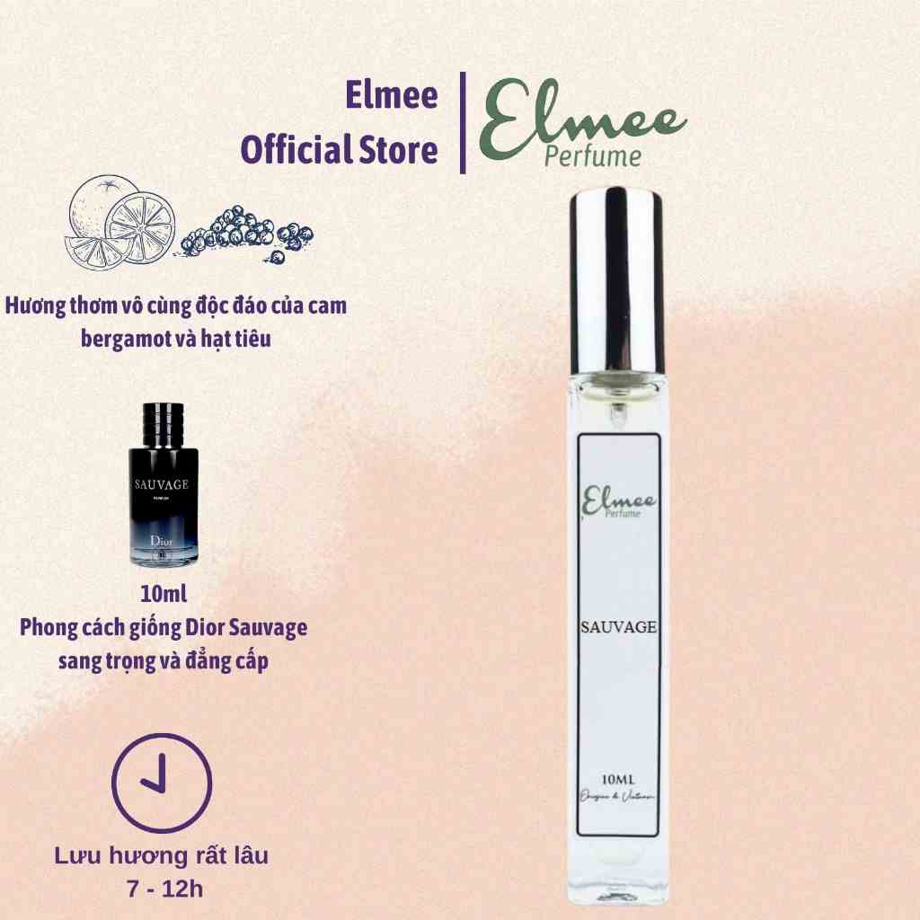 [Mã BMLTB200 giảm đến 100K đơn 499K] Nước hoa nam Sauvage 10ml Elmee hiện đại, gợi cảm, ấm áp