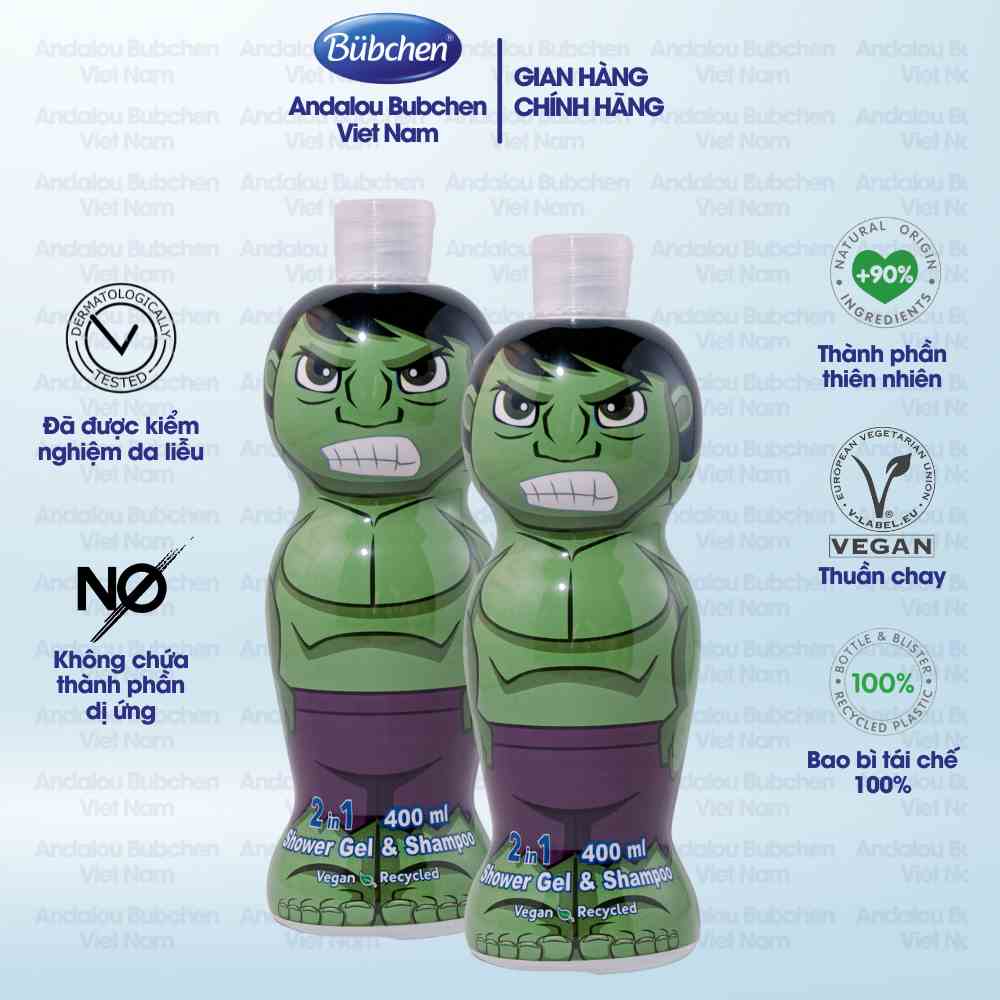 Combo 2 Chai Sữa Tắm Gội Air Val Hulk Dành Cho Bé Trai 400ml