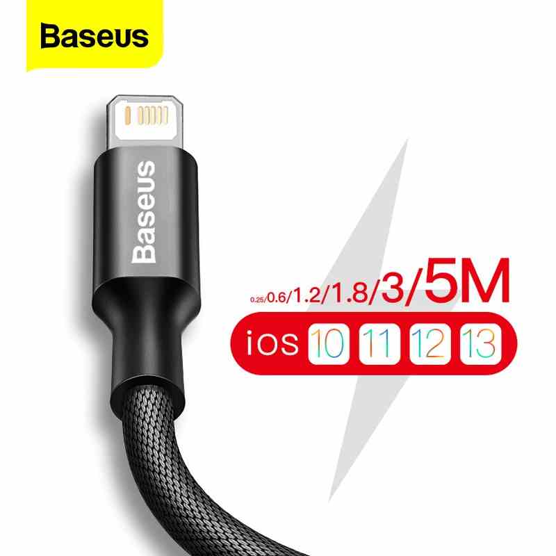  Dây cáp sạc / truyền dữ liệu Baseus USB cho IPhone 13 pro Max XS Max XR X 8 7 6 6S 5S