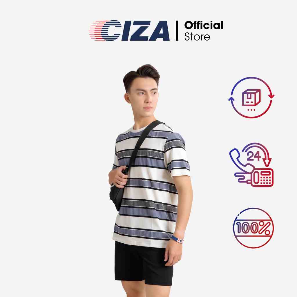 Áo thun ngắn cộc tay nam CIZA phong cách cao cấp trẻ trung dáng rộng size S M L XL ATNR37