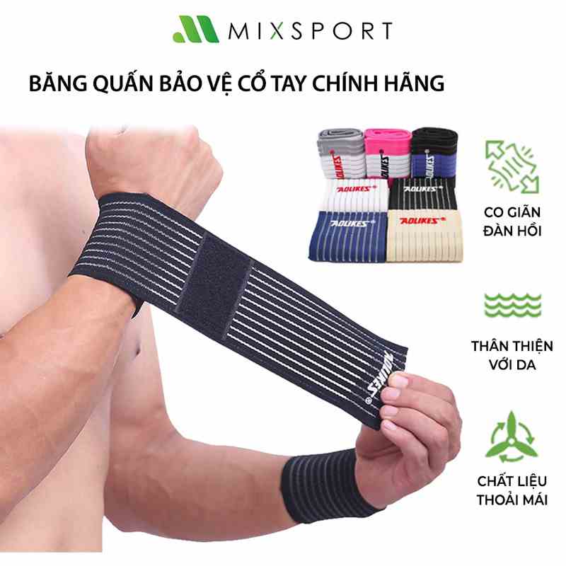 [Mã ICBFRI15 giảm 10% đơn 0đ] Quấn Cổ Tay Tập Gym AOLIKES Giúp Hỗ Trợ Bảo Vệ Khớp Cổ Tay Tránh Chế Chân Thương BQT01