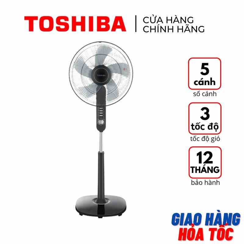 Quạt đứng Toshiba F-LSA10(K)VN 5 cánh hẹn giờ tắt không remote màu đen - Bảo hành hãng 12 tháng