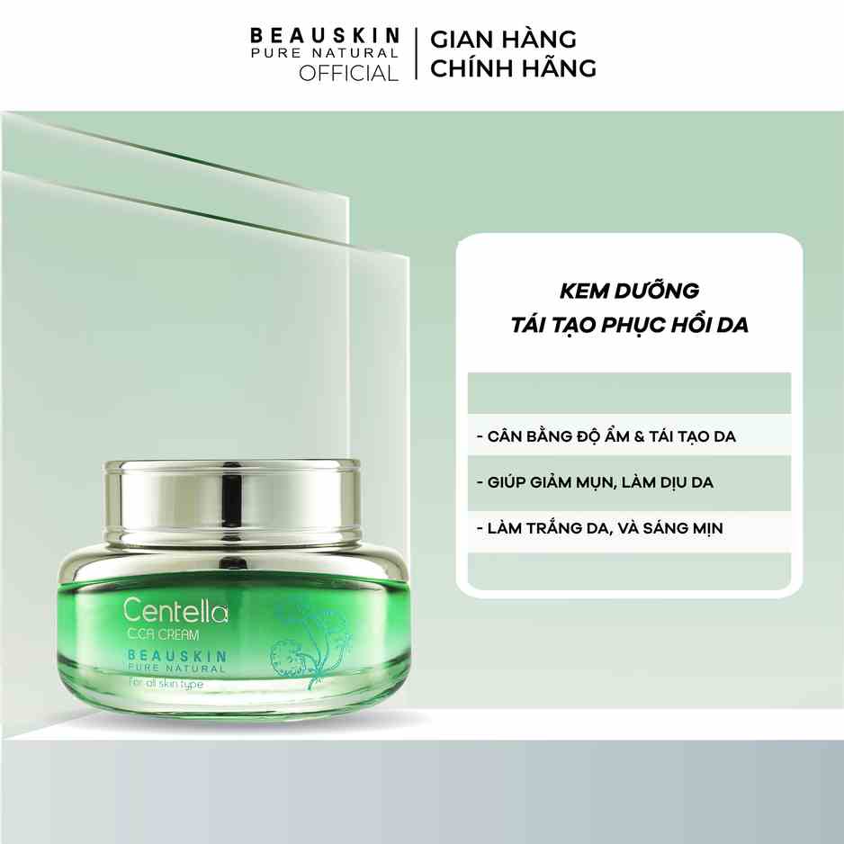 Kem Dưỡng Da Chiết Xuất Rau Má BEAUSKIN Centella Cica Tái Tạo Phục Hồi Da, Ngăn Ngừa Lão Hóa 50gr