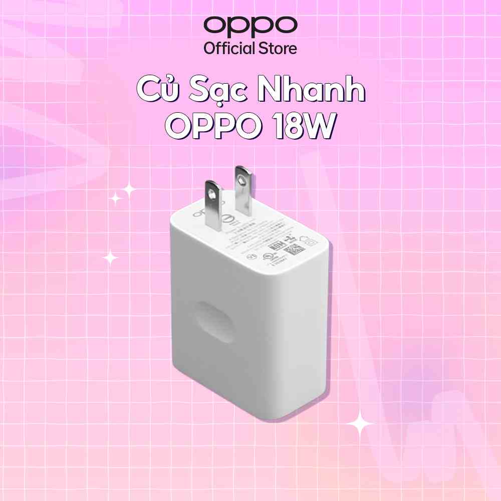 Củ Sạc Nhanh OPPO 18W OP92CAUH | Đầu ra USB: 9V - 2A | Hỗ Trợ Sạc Nhanh | Hàng Chính Hãng OPPO