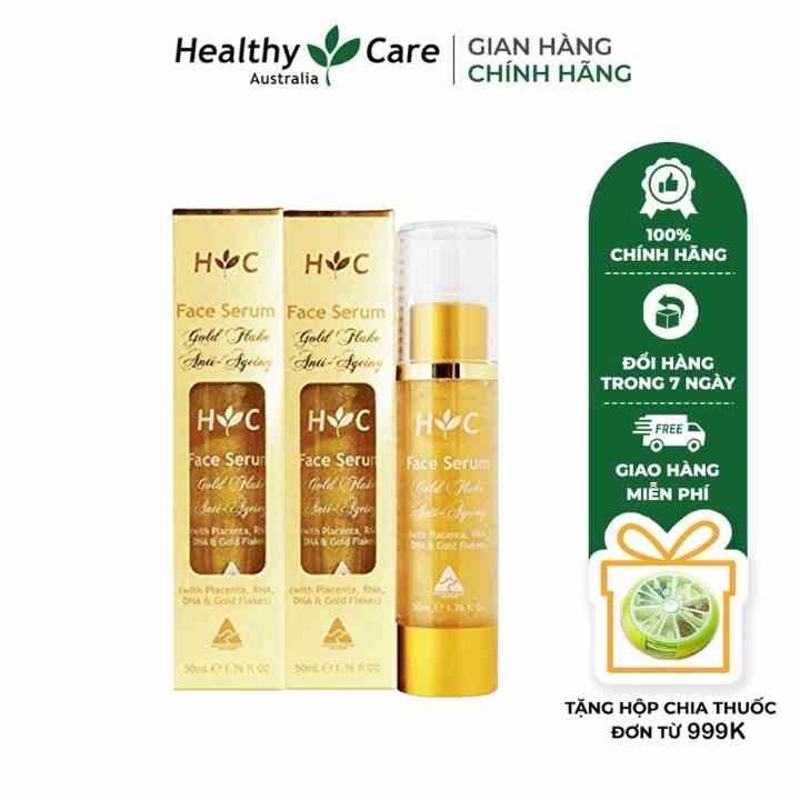 Combo 2 Serum Dưỡng Da Chống Lão Hóa Healthy Care Anti Ageing Gold Flake Face 50ml