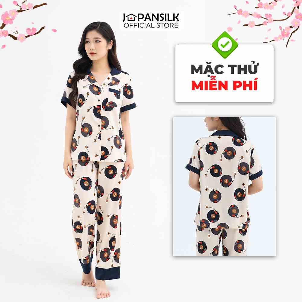 [Mã BMLTA35 giảm đến 35K đơn 99K] Bộ Mặc Nhà Pijama Lụa Satin Cao Cấp JAPAN SILK Quần Dài Tay Ngắn Họa Tiết Dễ Thương