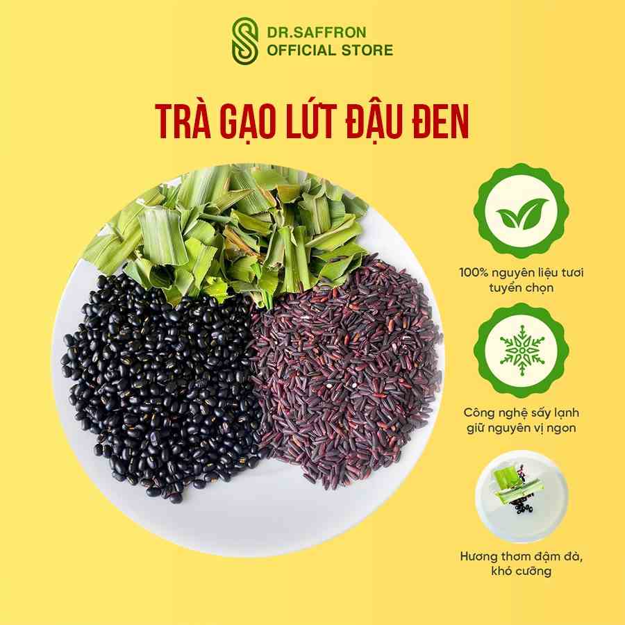 Trà gạo lứt đậu đen thanh nhiệt, mát gan, cải thiện giấc ngủ- Gói 10gr