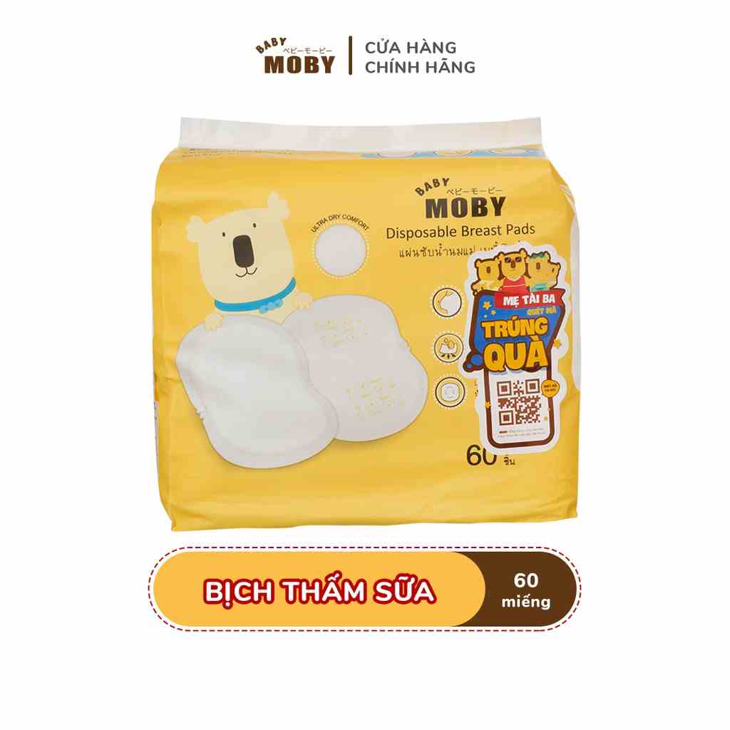 Bịch miếng thấm sữa Moby Baby thoáng khí (60 miếng/bịch)