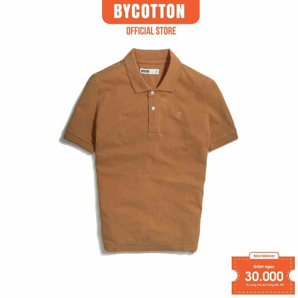 [Mã BYCO300T8 giảm 30% đơn 0K] Áo Thun Polo Nam Cổ Bẻ Nâu BY COTTON Brown Basic Polo