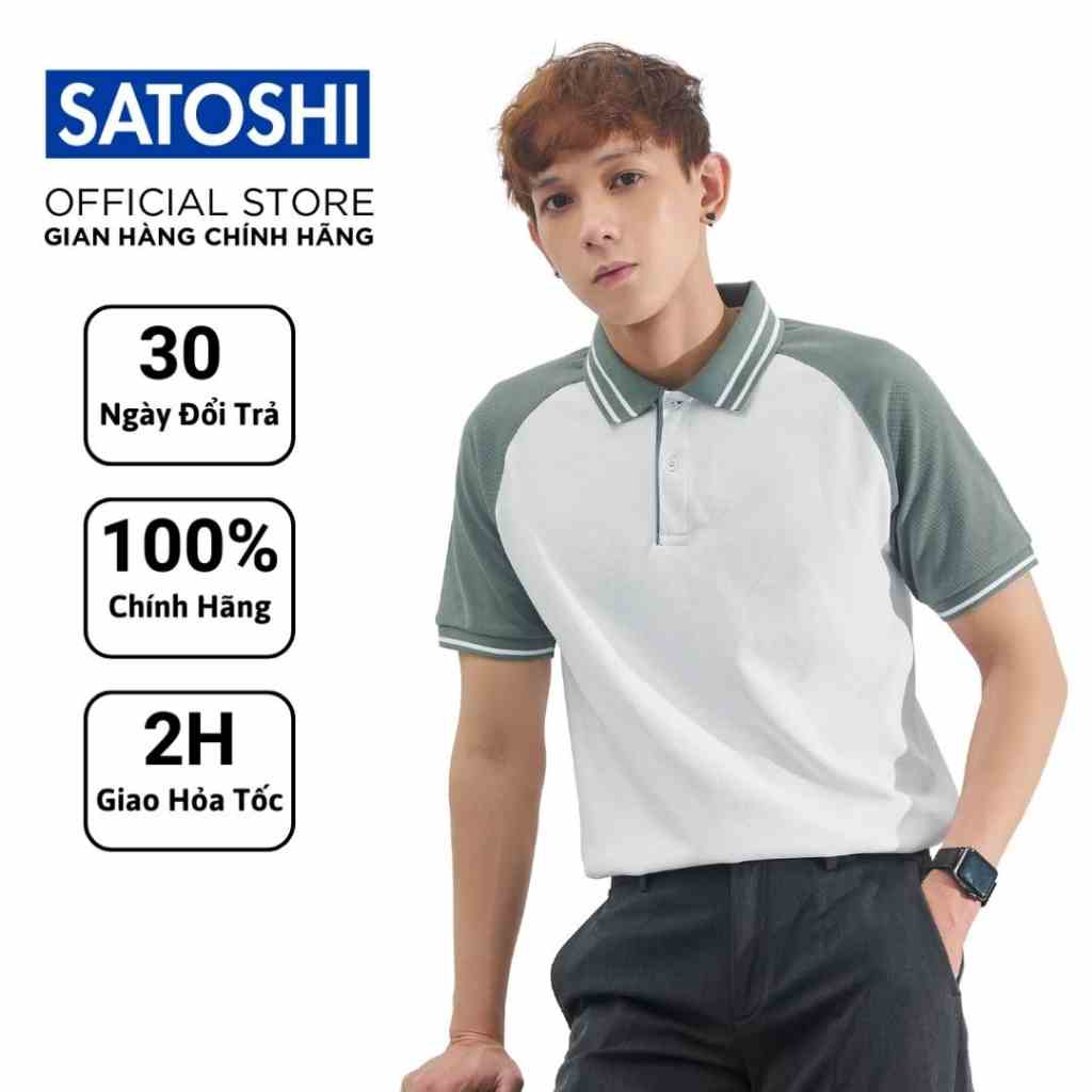 [Mã BMLTB200 giảm đến 100K đơn 499K] |Satoshi | Áo Polo nam SAPL66 Diamond Pique Raglan Viền Trụ