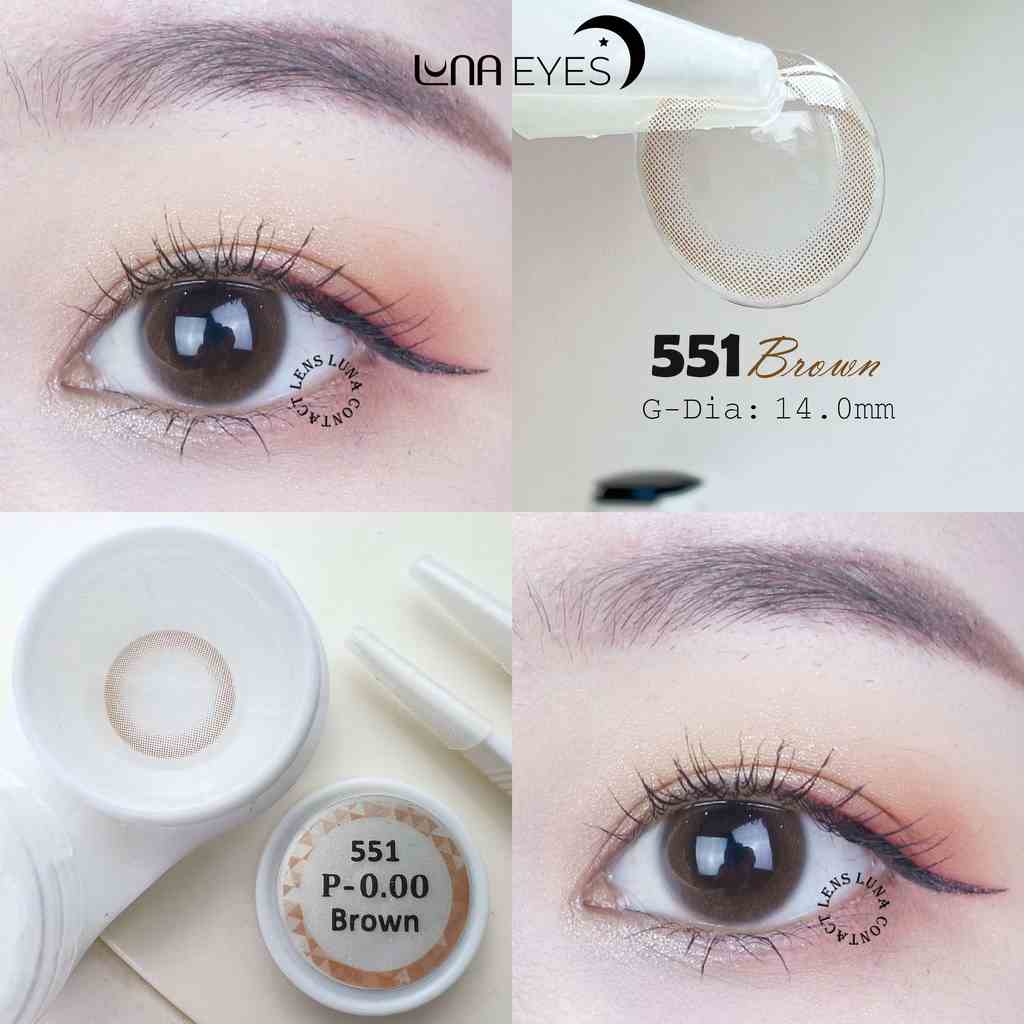 Kính áp tròng LUNA EYES 551 BROWN - Lens size nhỏ