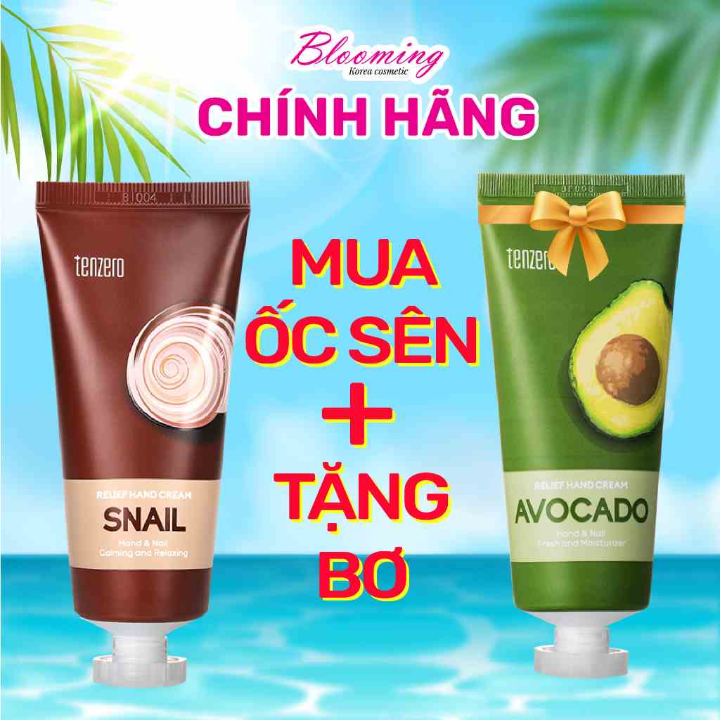 [Mã BMLTB35 giảm đến 35K đơn 99K] Kem Dưỡng Da Tay Sáng Da, Chống Lão Hóa Ốc Sên Tenzero Relief Hand Cream Snail 100ml