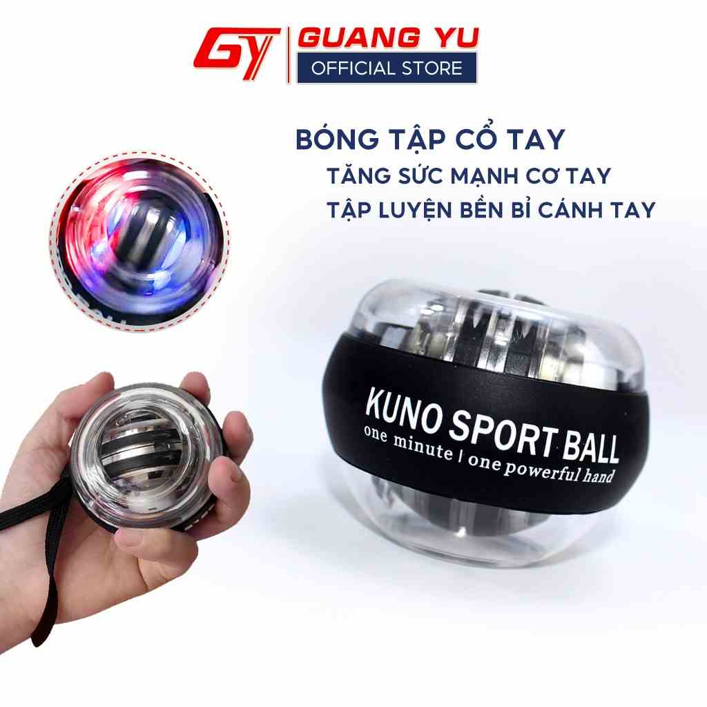 Bóng Tập Cổ Tay KUNOSPORT, Bóng Tập Cánh Đèn Xoay 7 Màu Rèn Luyện Cơ Tay Lực Cổ Tay