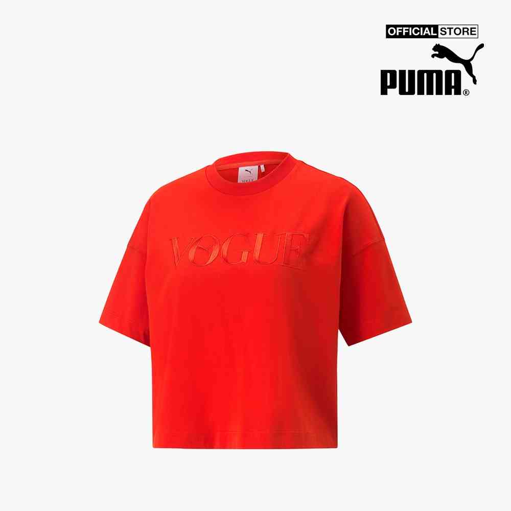 PUMA - Áo thun nữ tay ngắn cổ tròn dáng lửng hiện đại Puma x Vogue 534691-95