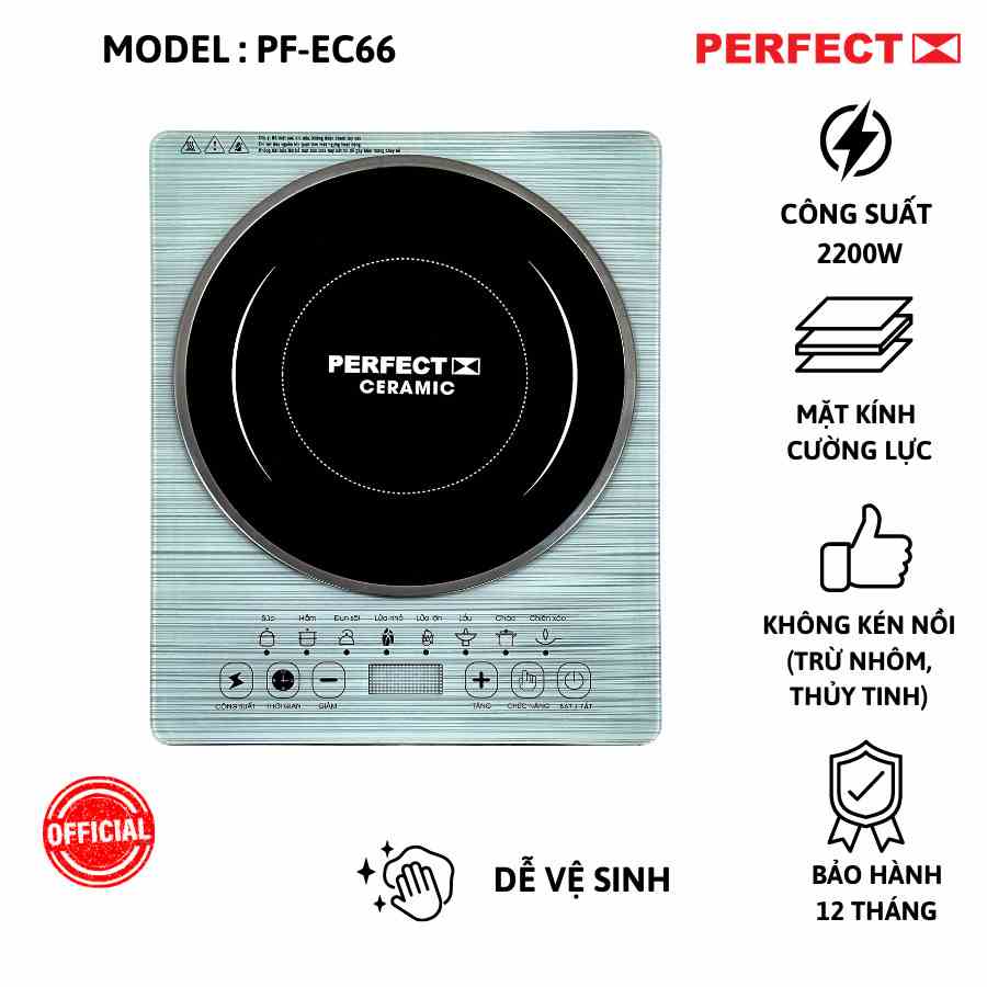 BẾP ĐIỆN TỪ PERFECT PF-EC66 2200W