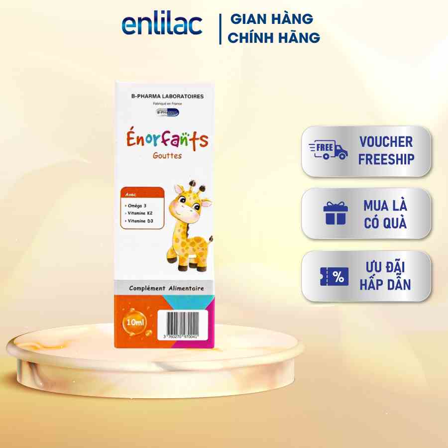 [Mã BMLTB35 giảm đến 35K đơn 99K] Siro Enorfants bổ sung D3K2 và omega-3 cho bé xương răng chắc khỏe, phát triển IQ