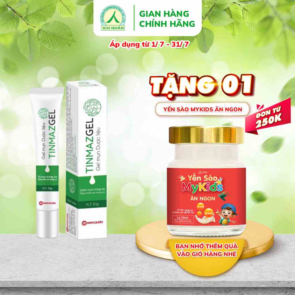 Chấm Mụn Trứng Cá Tinmazgel Hỗ Trợ Giảm Thâm, Nám - Thành Phần Dược Liệu Tuýp 20g TGM