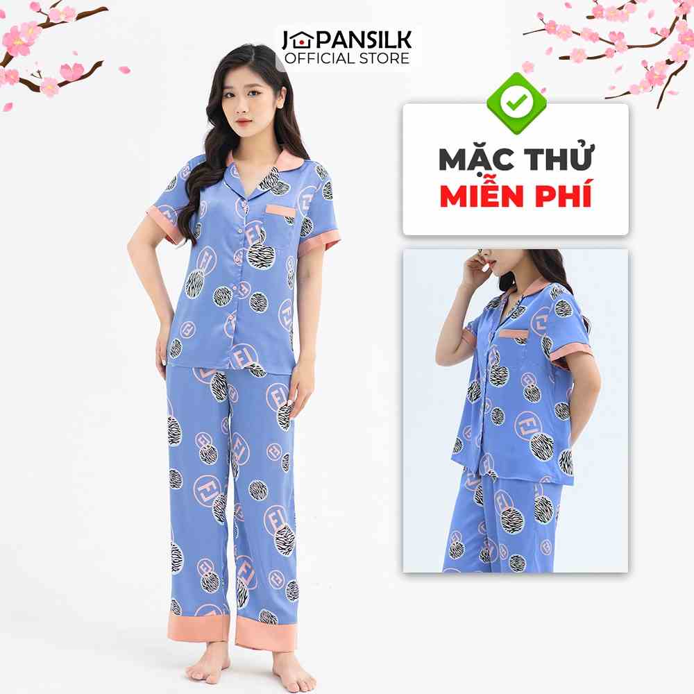 [Mã BMLTA35 giảm đến 35K đơn 99K] Bộ Đồ Ngủ Lụa Satin Nhật Ngắn Tay JAPAN SILK Họa Tiết Tranh Vẽ