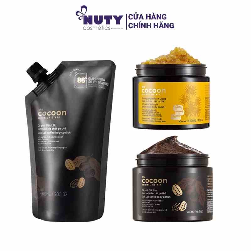 Tẩy Tế Bào Chết Toàn Thân Cà Phê Đắk Lắk - Đường Thốt Nốt Cocoon (200ml)