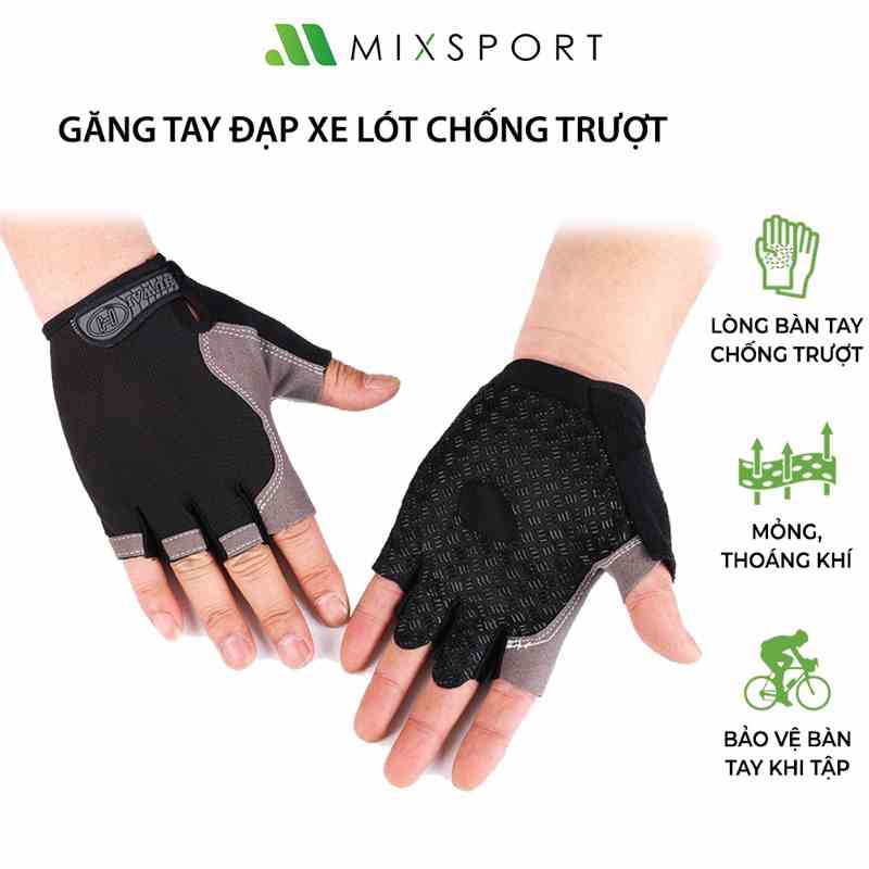 [Mã ICBFRI15 giảm 10% đơn 0đ] Găng Tay Thể Thao Tập Gym Thoáng Khí Chống Trơn Trượt MixSport