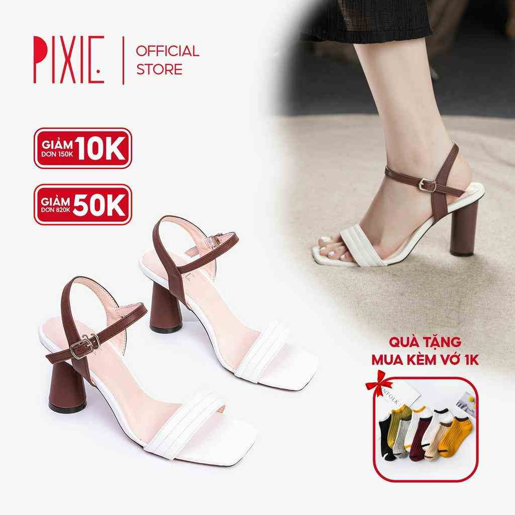 Giày Sandal Cao Gót 8cm Quai Chần Chỉ Pixie X913