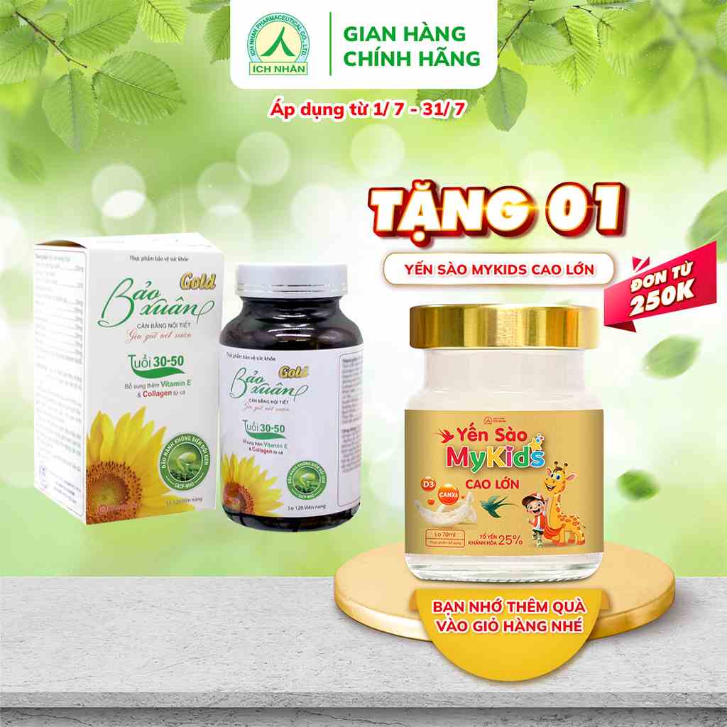 Viên uống nội tiết tố nữ Bảo Xuân Gold Dạng Lọ dành cho phụ nữ tuổi 3050 làm đẹp