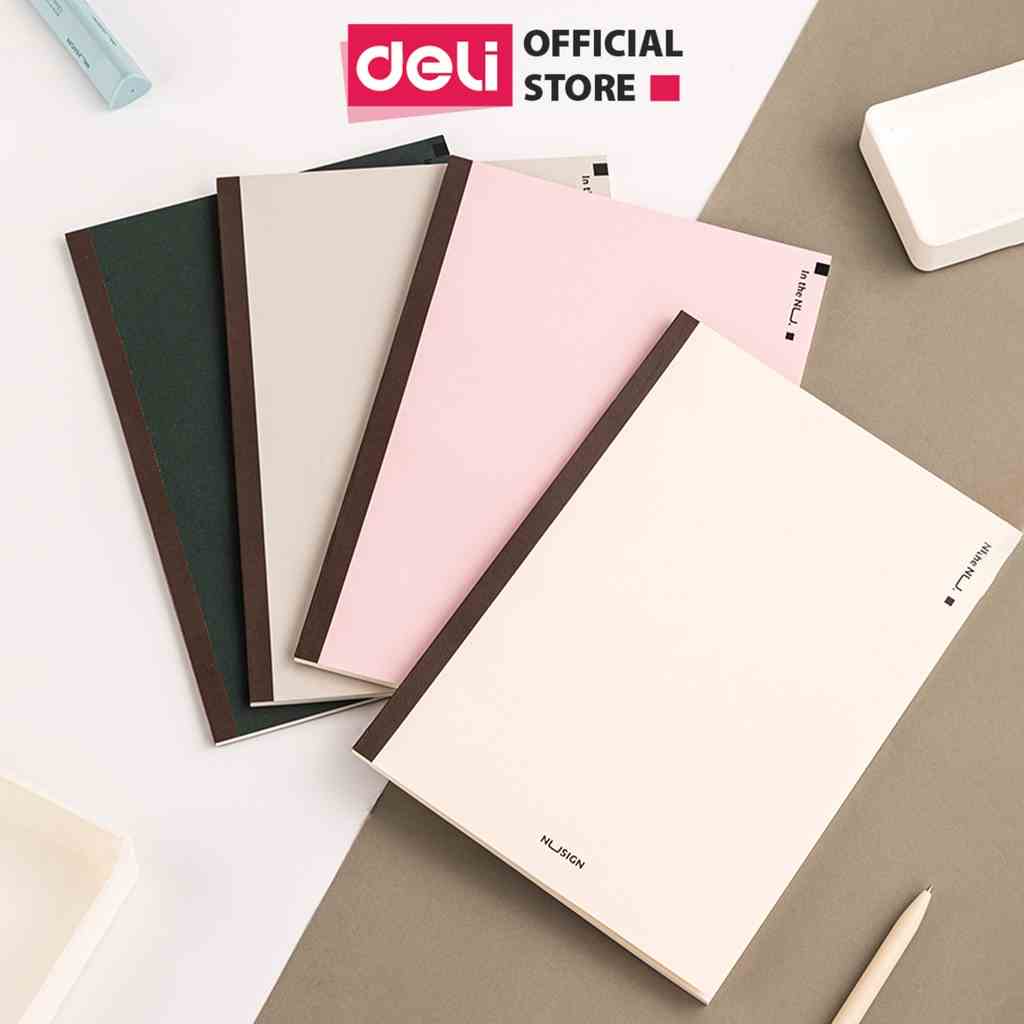 Sổ Vở Ghi Chép Dán Gáy Nusign Pastel A5/B5 Cao Cấp Deli - Kẻ Ngang 80 trang Chống Lóa - Sổ Tay Planner, Tập Vở Học Sinh