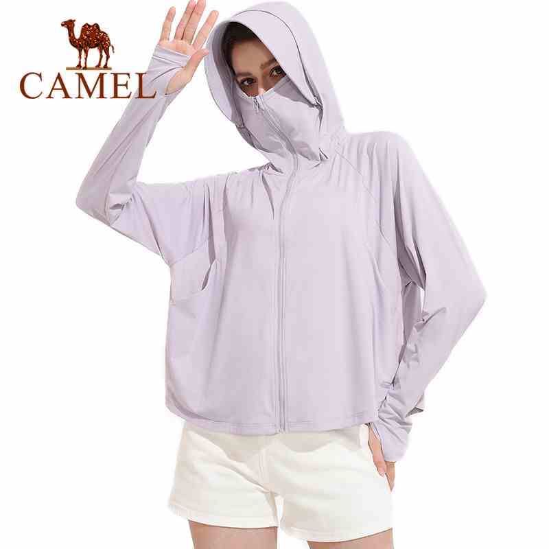 Áo khoác chống nắng CAMEL vải lụa lạnh mỏng thoáng khí bảo vệ cho nữ