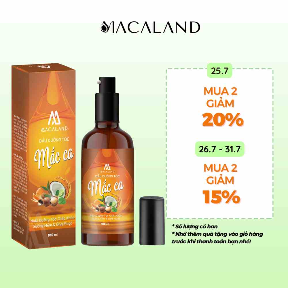 Dầu dưỡng tóc Mắc Ca MACALAND 30ml/100ml dưỡng tóc mềm mượt phục hồi tóc hư tổn