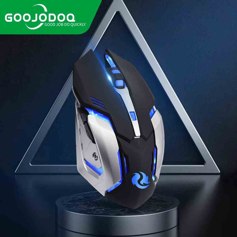 Chuột chơi game GOOJODOQ không dây 1600 DPI 2.4G sạc lại cổng USB