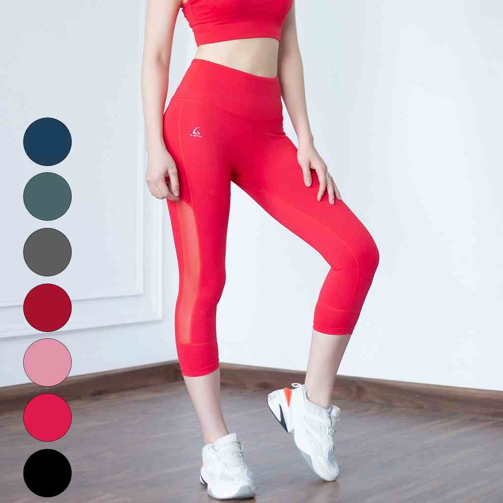 Quần thể thao Gladimax S-Leggings Genmax Phối Lưới thiết kế cạp cao tôn dáng mặc đẹp đi tập, đi chơi,...