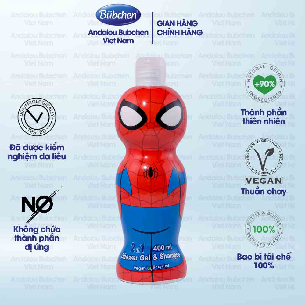 Sữa Tắm Gội Air-Val Spider Man Dành Cho Bé Trai 400ml