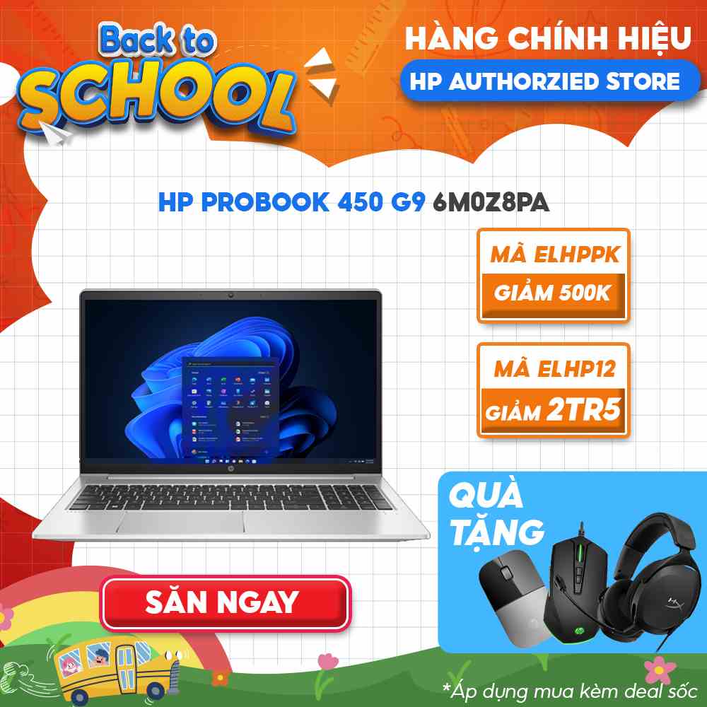 [Mã ELHP2TR5 giảm 12% đơn 18TR] Laptop HP ProBook 450 G9 6M0Z8PA i7-1255U | 8GB | 512GB | 15.6 FHD | Win 11