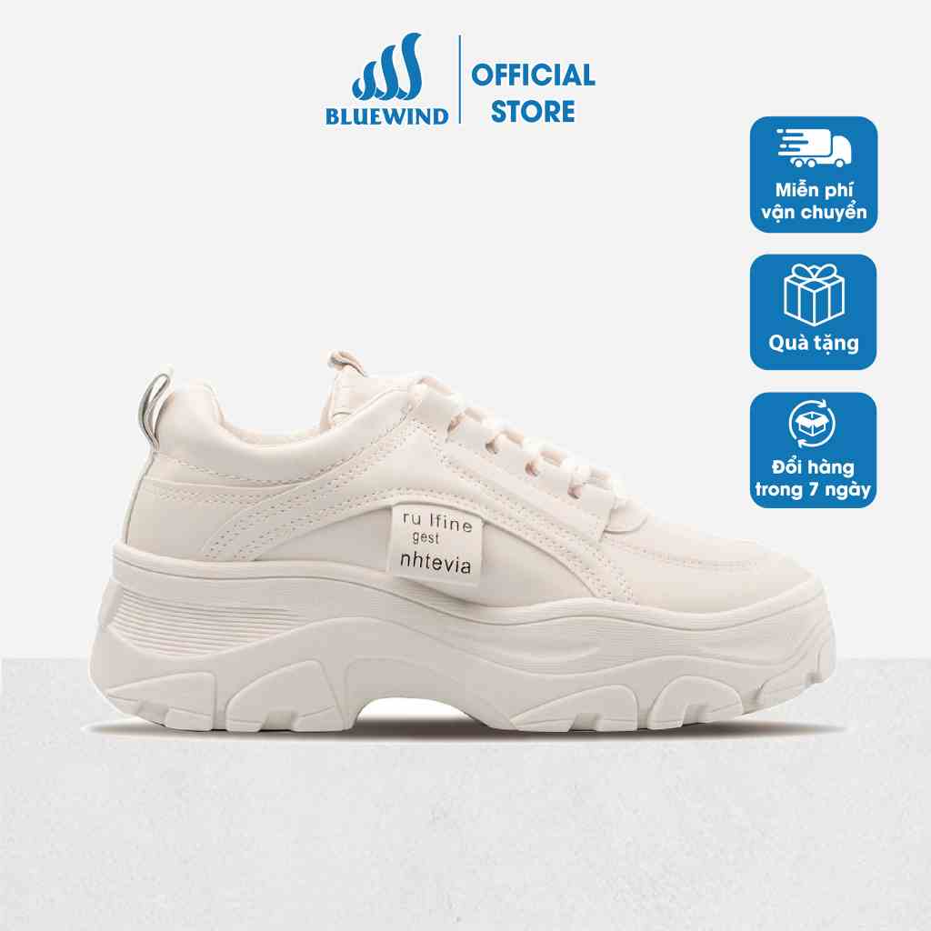 Giày Sneaker Nữ Độn Đế BLUEWIND Cao 5cm Da PU Cao Cấp 68426