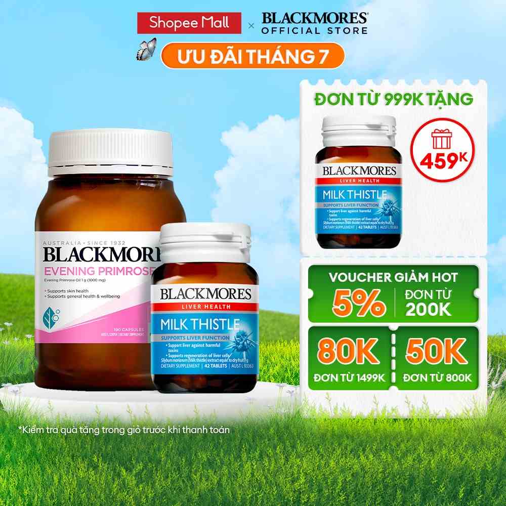 Combo Tinh Dầu Hoa Anh Thảo Blackmores Evening Primrose Oil & Viên Uống Hỗ Trợ Phục Hồi Gan Blackmores Milk Thistle