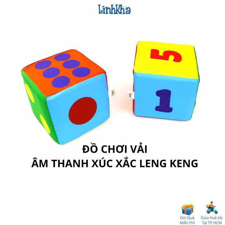 Đồ Chơi Vải Xúc Xắc Xí Ngầu Có Âm Thanh Leng Keng Vui Tai Cho Bé (Pipovietnam)