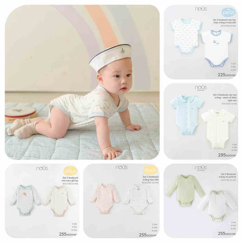 Set 2 bộ body suit Nous ( 3-12 tháng )