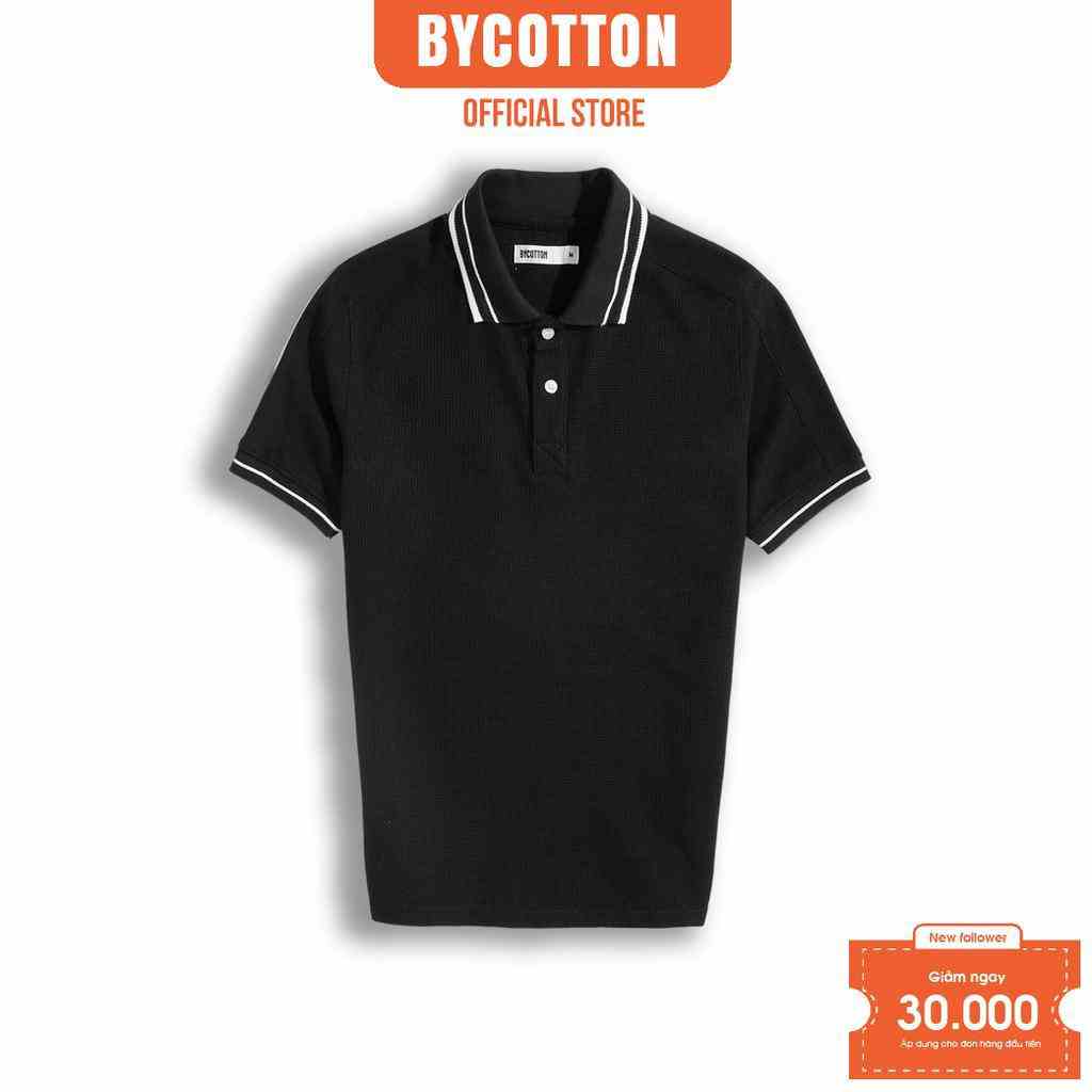 [Mã BYCO300T8 giảm 30% đơn 0K] Áo Thun Nam Polo Cổ Bẻ BY COTTON HIVE POLO BLACK P230101